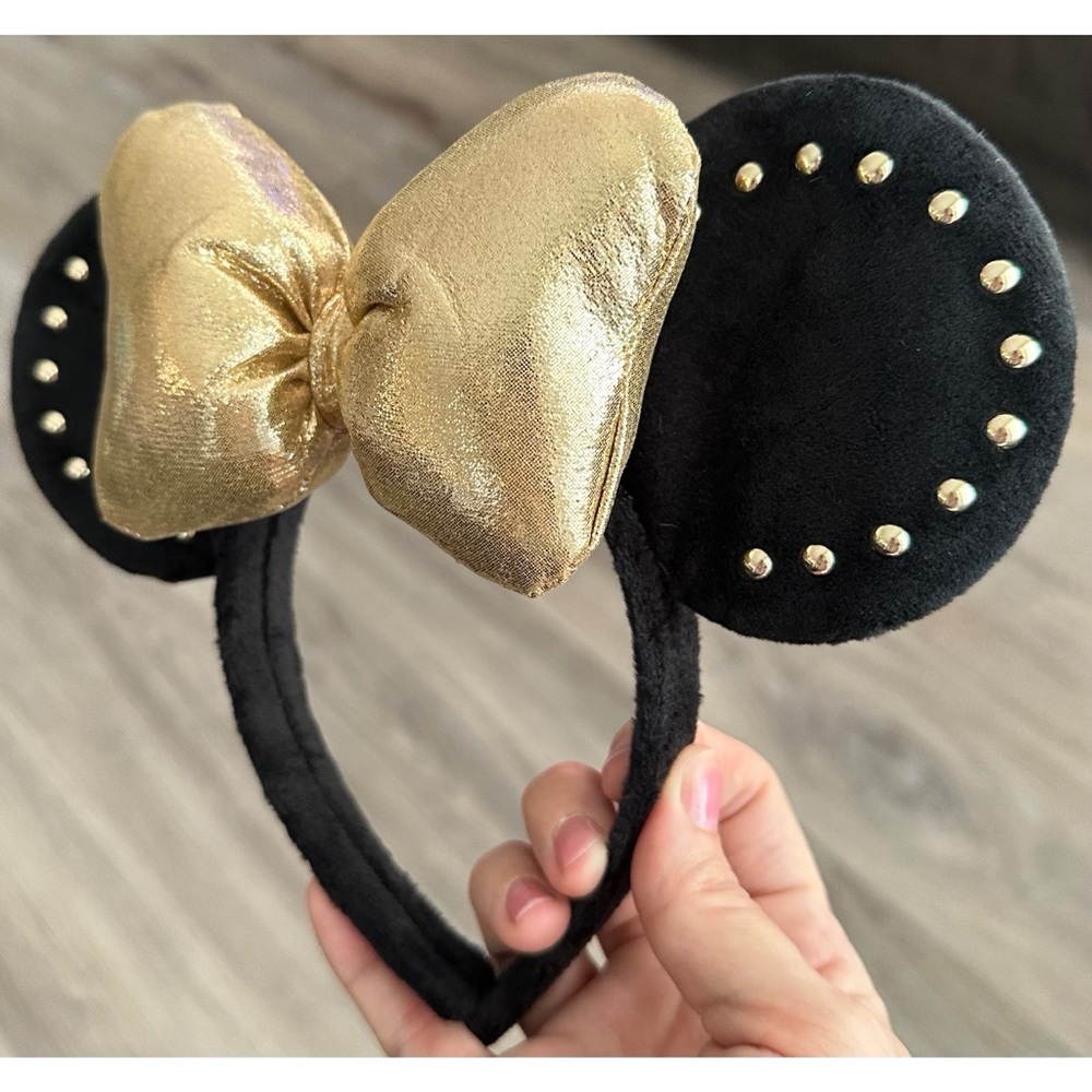 Brand New! Black Velvet Gold Ears Headband - Picture 8 of 8